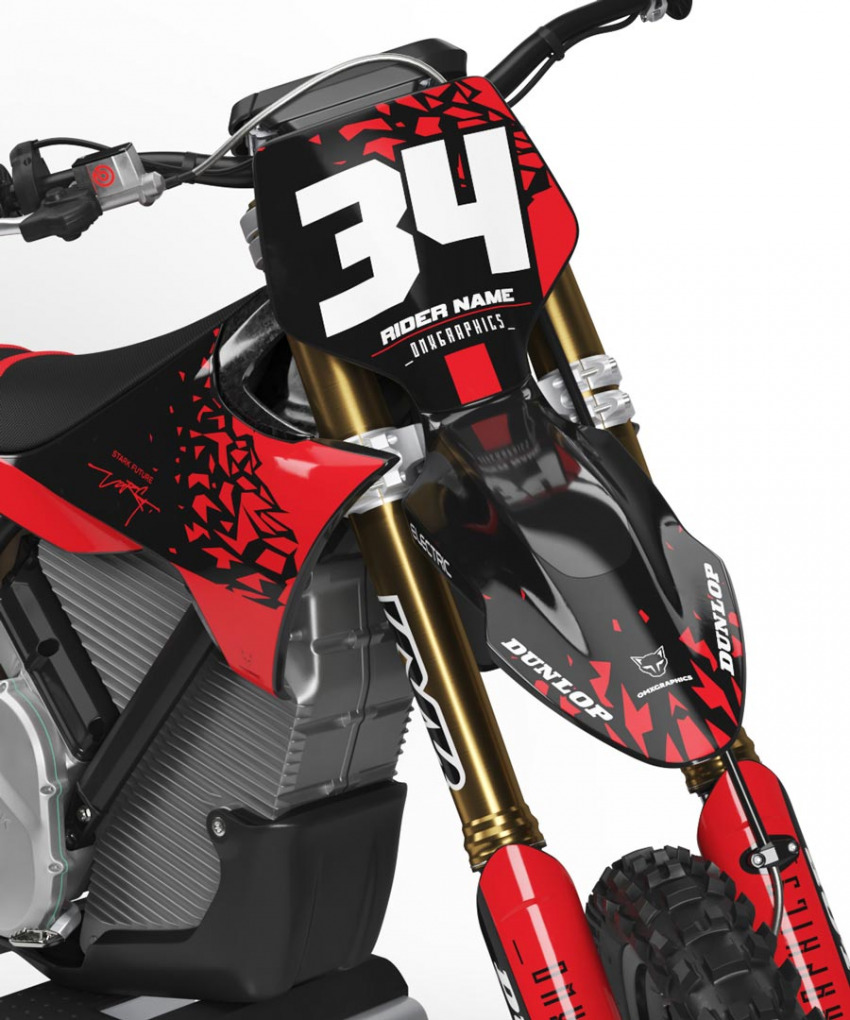 Stark Varg Graphics Kit Smash Black and Red Front