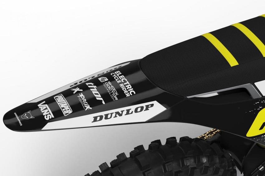 Graphics Kit for Stark Varg Bike in Black and Yellow HANGOUT Tail