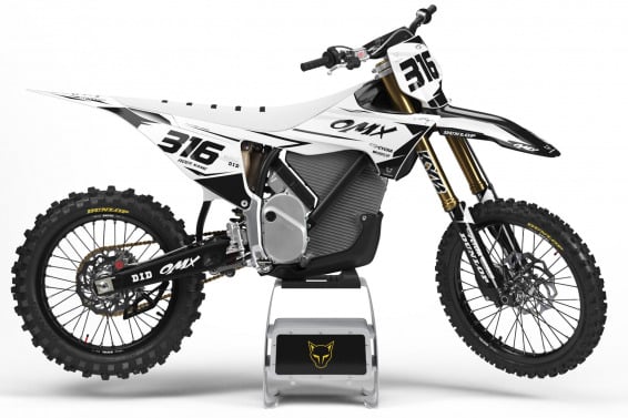 Black and White Graphics for Stark Varg Dirt Bike CREED