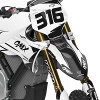 Black and White Graphics for Stark Varg Dirt Bike CREED Front