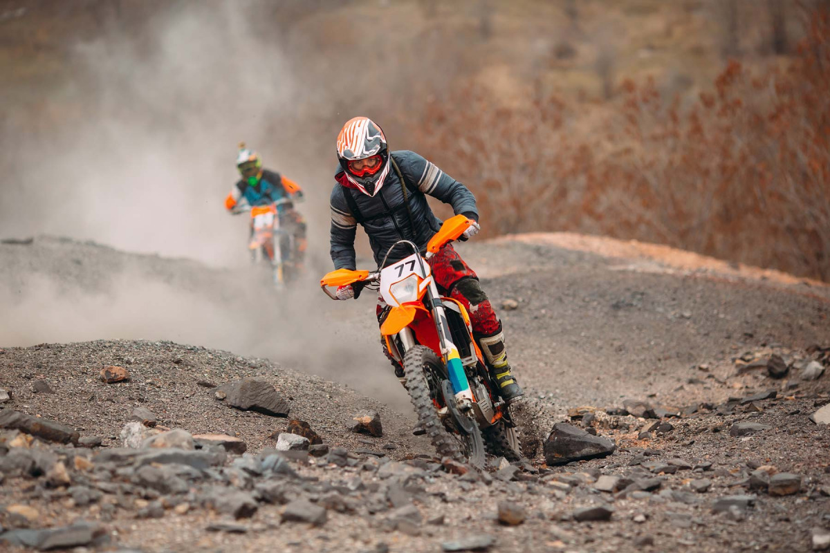 Enduro riders shreding rocky trails