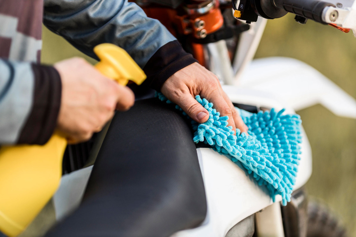 Cleaning Dirt Bike Before Applying Graphics