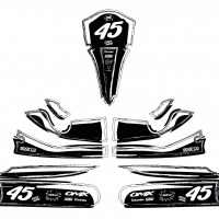 Go Kart Graphics Kit TOON Black and White Layout