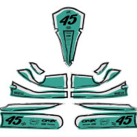 Go Kart Graphics Kit TOON Teal Layout