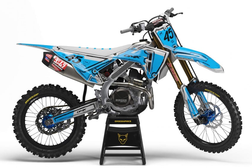 Mx Graphics for Honda Dirt Bike TOON Grey and Blue