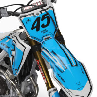 Mx Graphics for Honda Dirt Bike TOON Grey and Blue Front