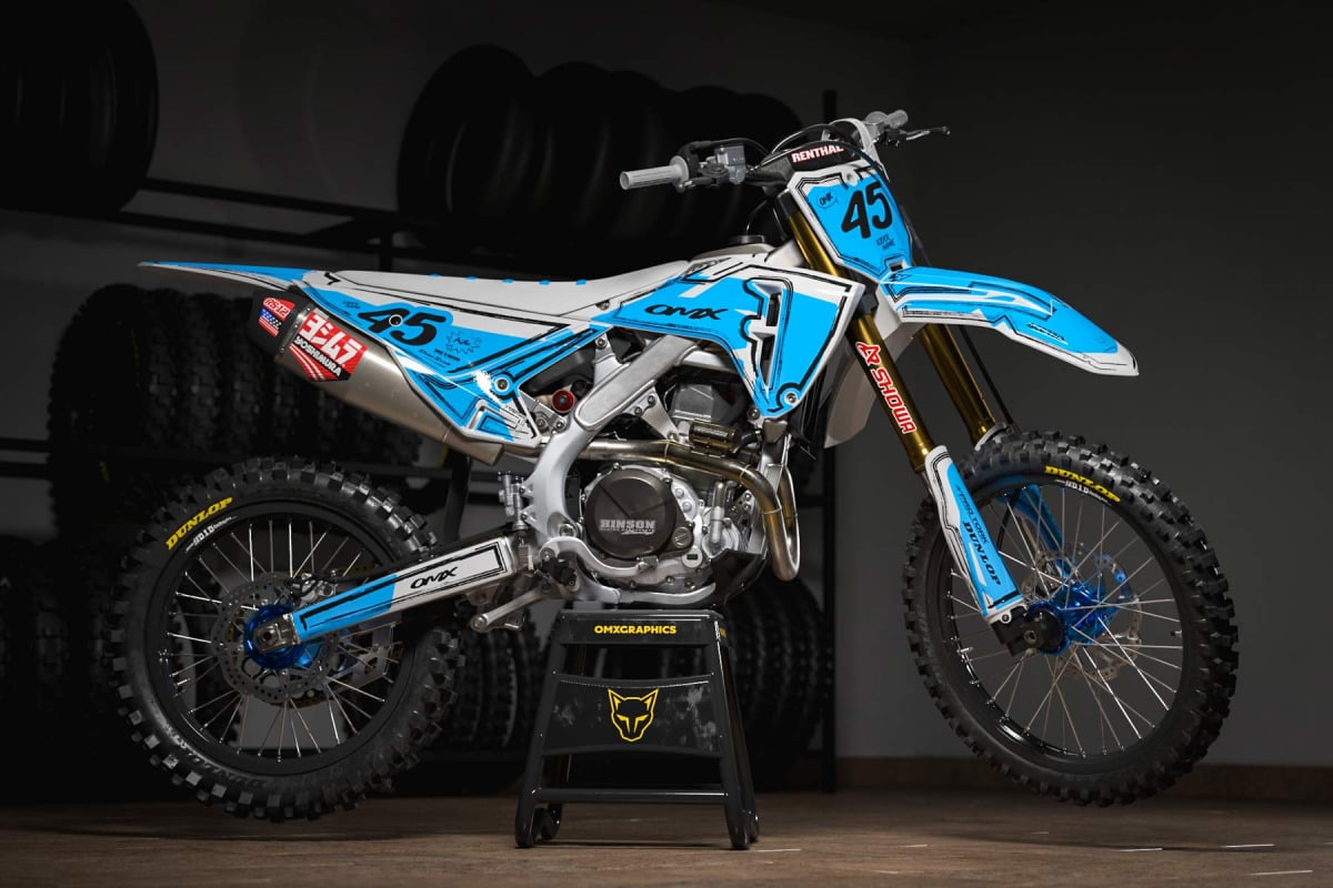 Mx Graphics for Honda Dirt Bike TOON Grey and Blue Promo