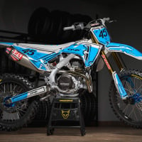 Mx Graphics for Honda Dirt Bike TOON Grey and Blue Promo