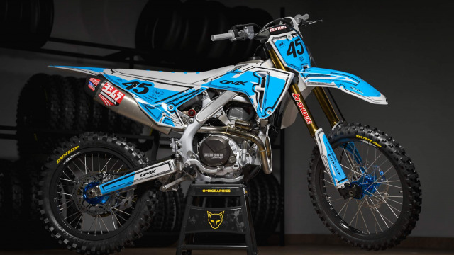 Mx Graphics for Honda Dirt Bike TOON Grey and Blue Promo