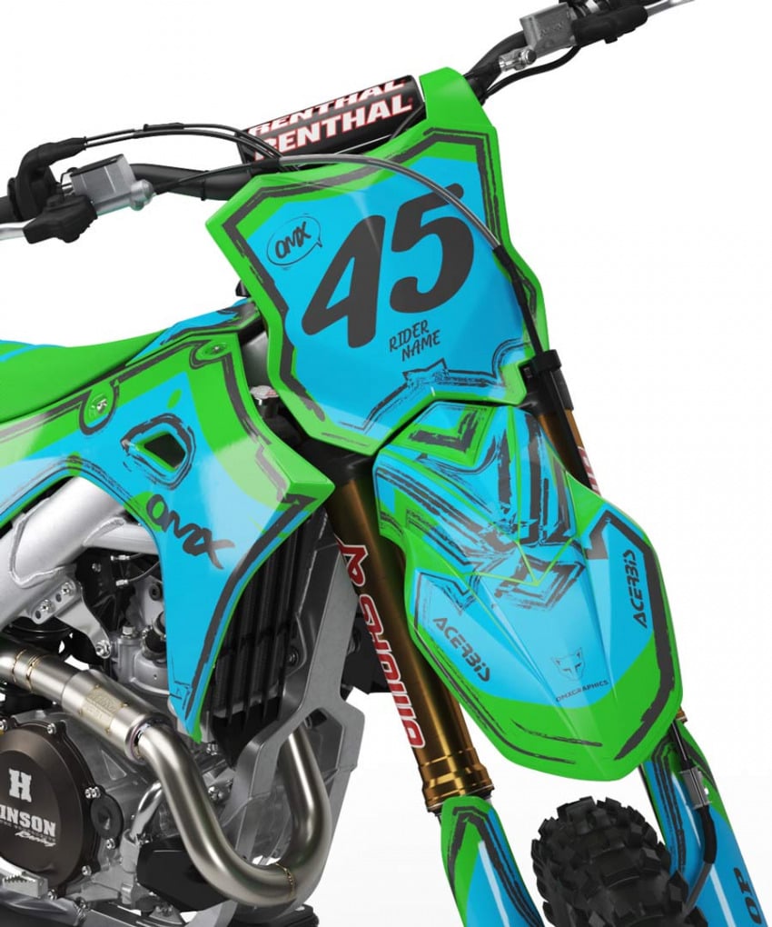 Mx Graphics for all Kawasaki Dirt Bike Models TOON Front