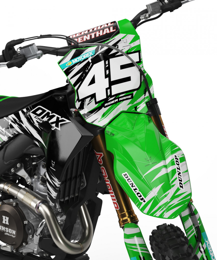 Kawasaki Dirt Bike Graphics for MX Bikes Ripcore Front
