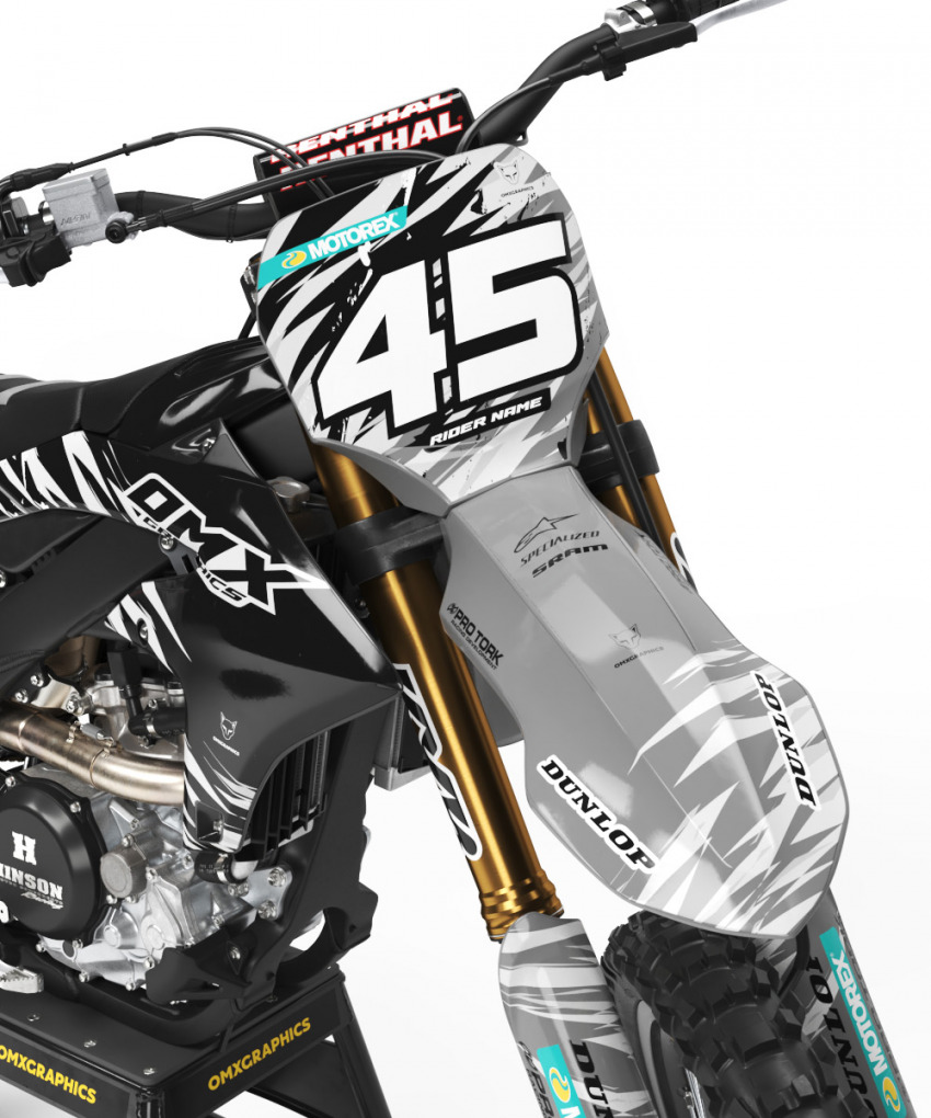 Yamaha Dirt Bike Graphics Ripcore Grey Front