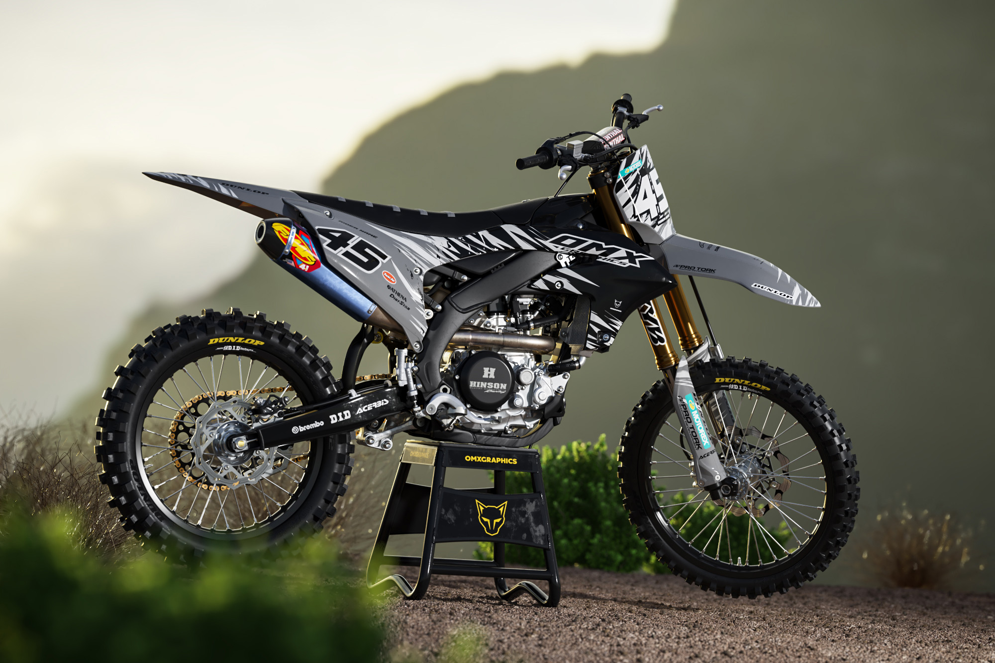 Yamaha Dirt Bike Graphics Ripcore Grey Promo