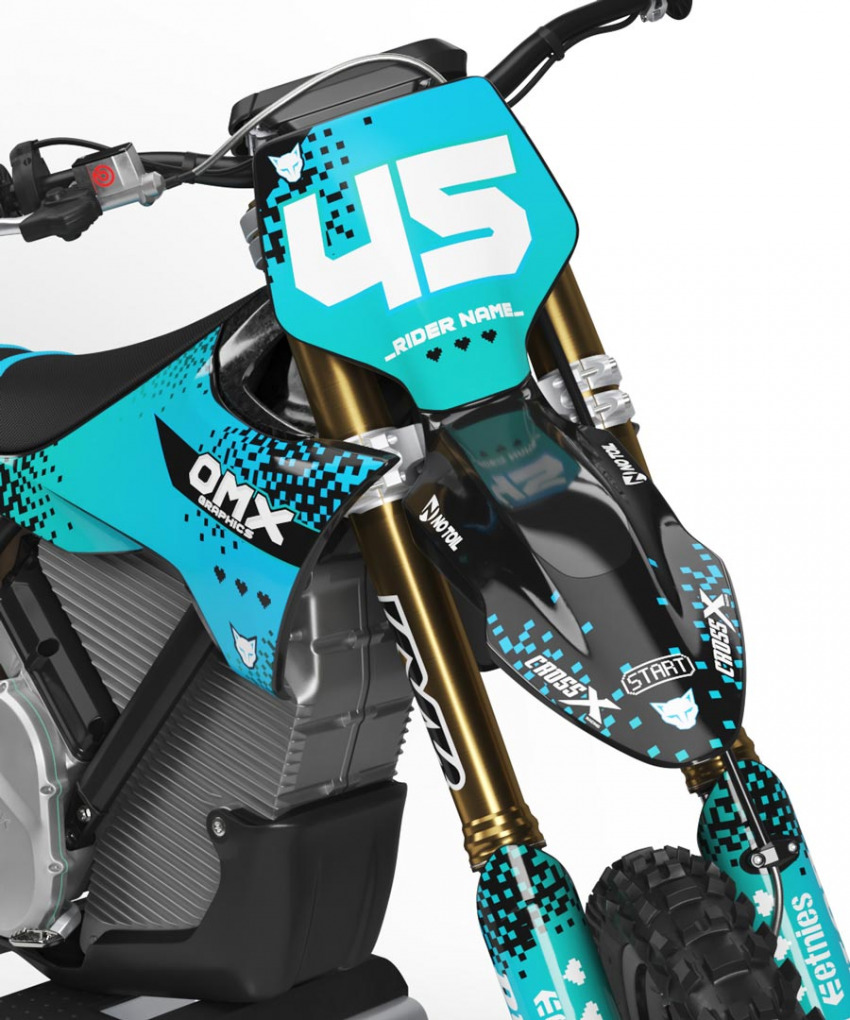 Graphics Kit for Stark Varg Bike Pixel Blue Front