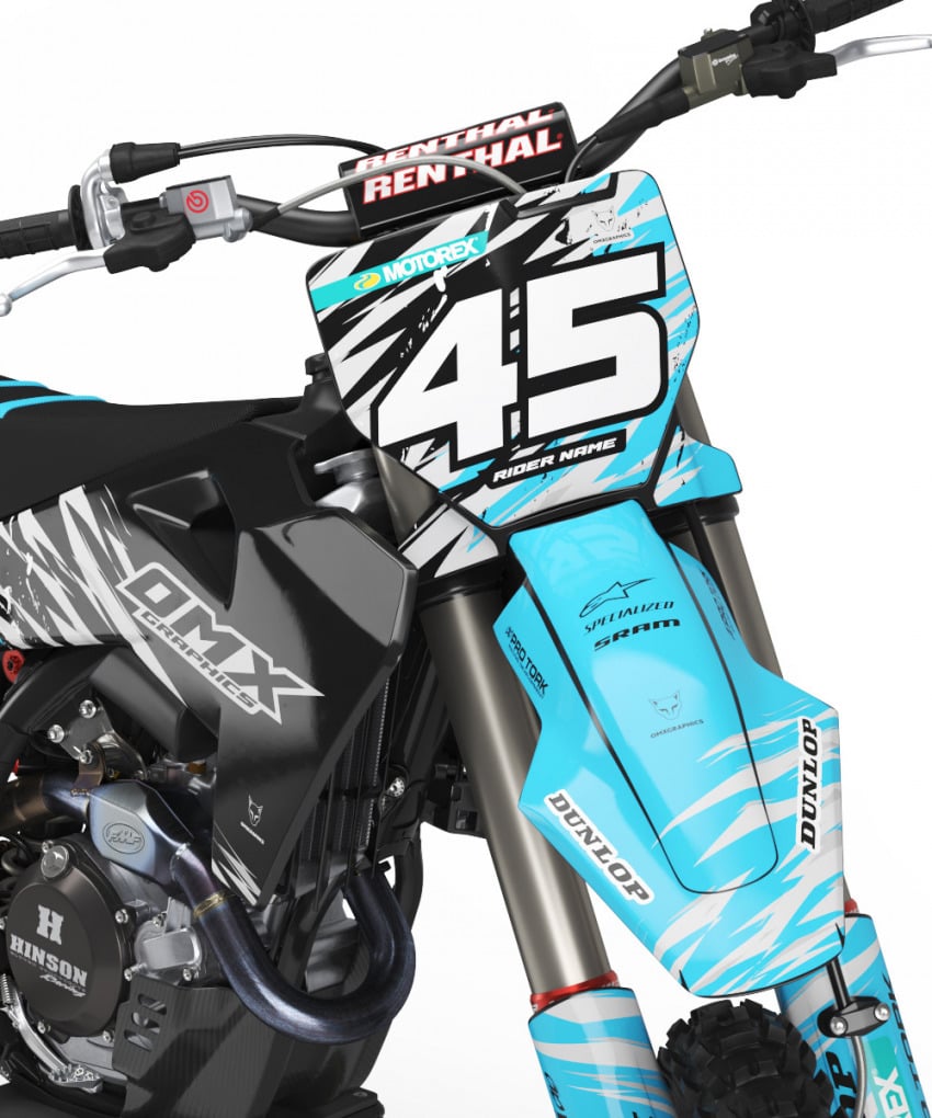 Husqvarna Dirt Bike Graphics Kit Ripcore Blue Front