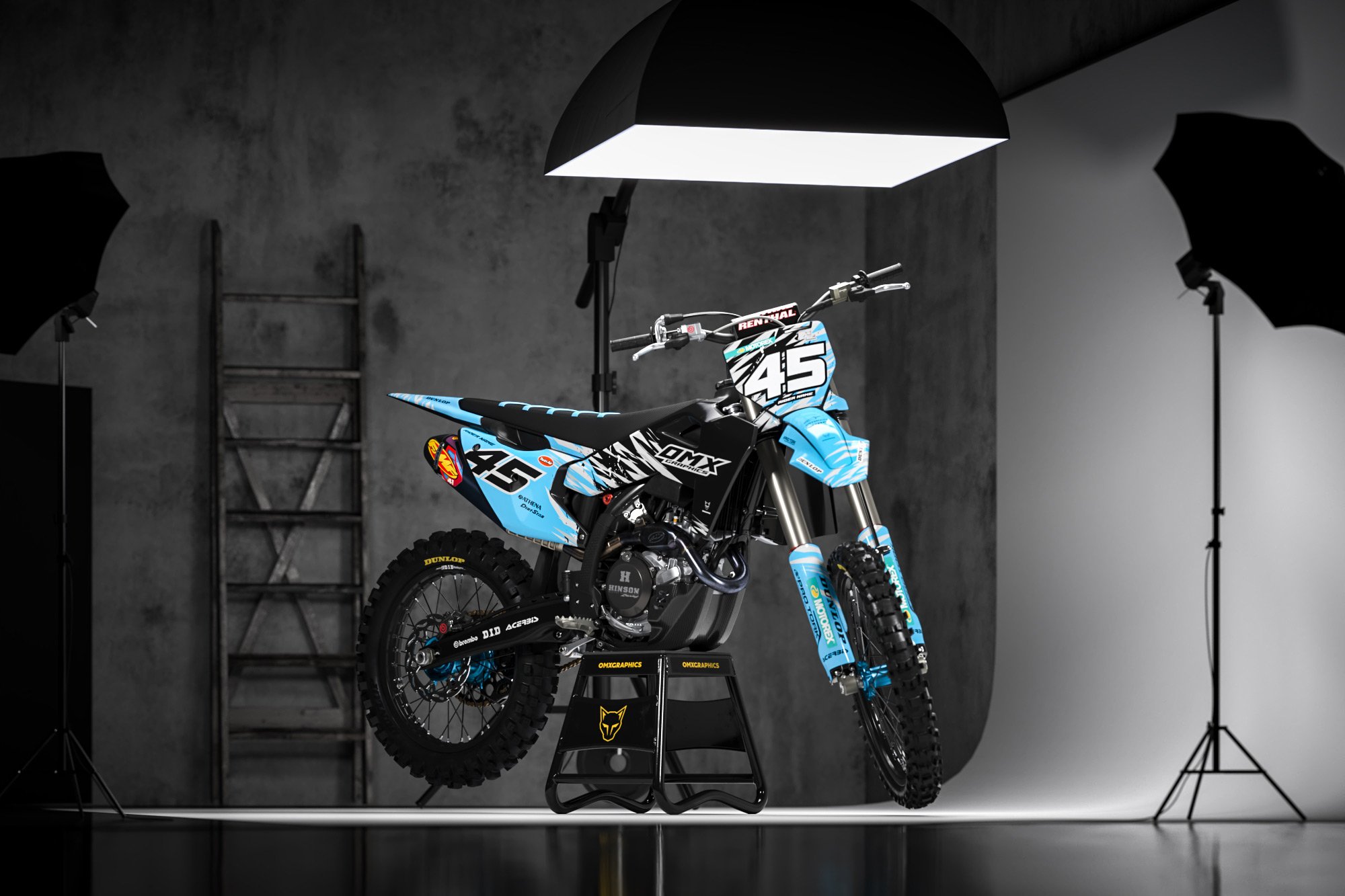 Husqvarna Dirt Bike Graphics Kit Ripcore Blue Promo
