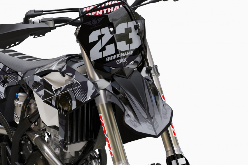 Mx Graphics Kit for Beta Dirt Bike Army Grey