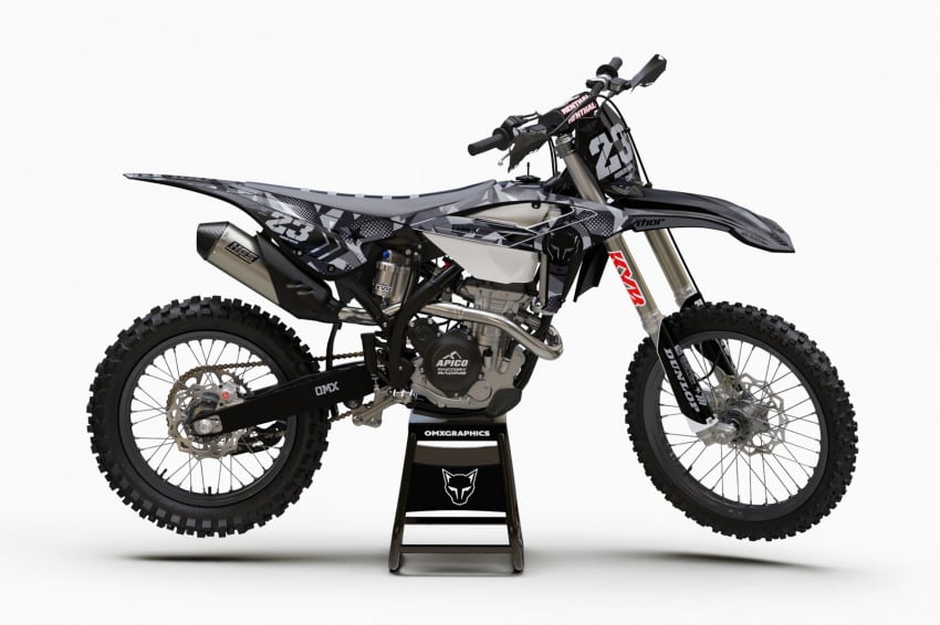Mx Graphics Kit for Beta Dirt Bike Army Grey