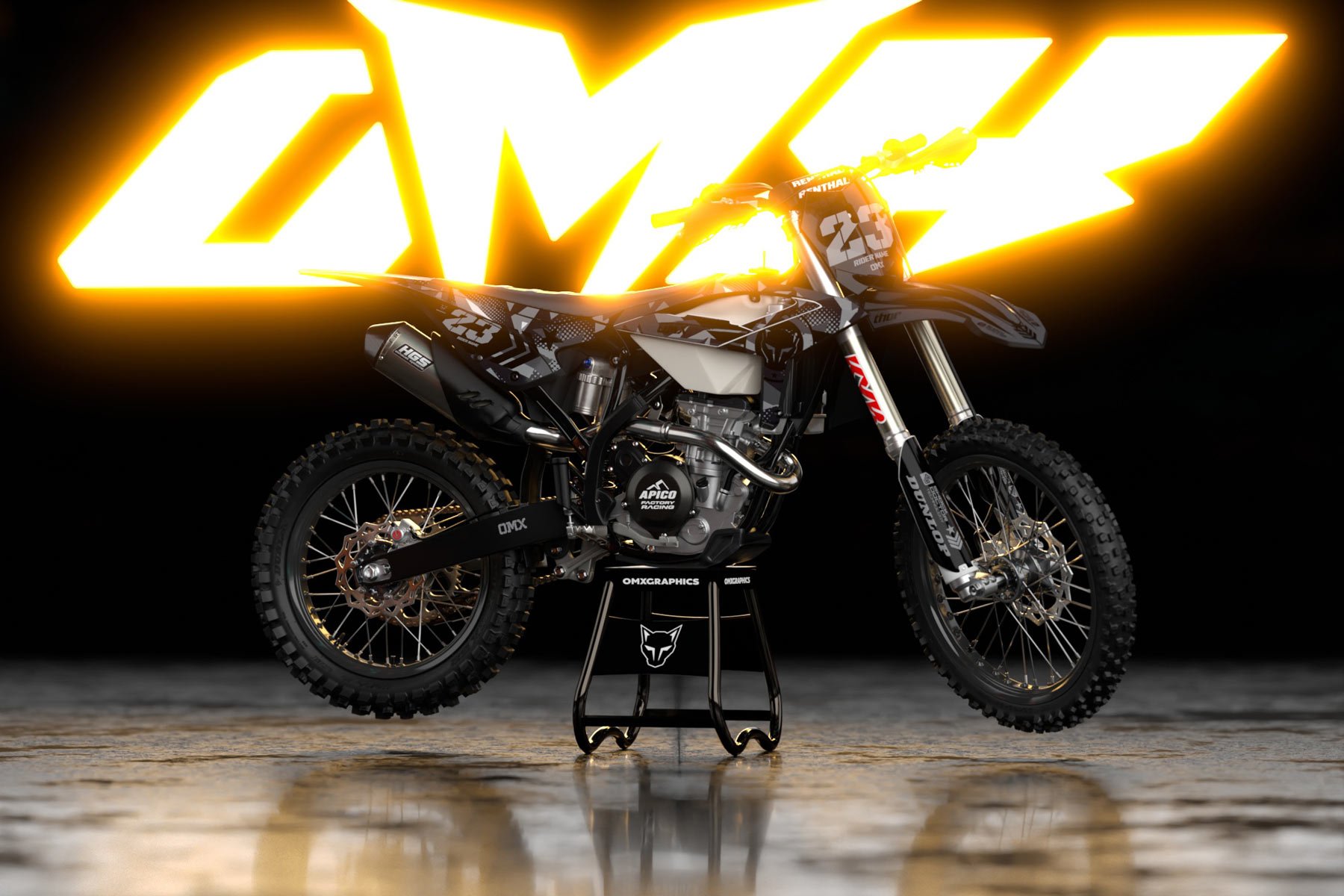 Mx Graphics Kit for Beta Dirt Bike Army Grey Promo