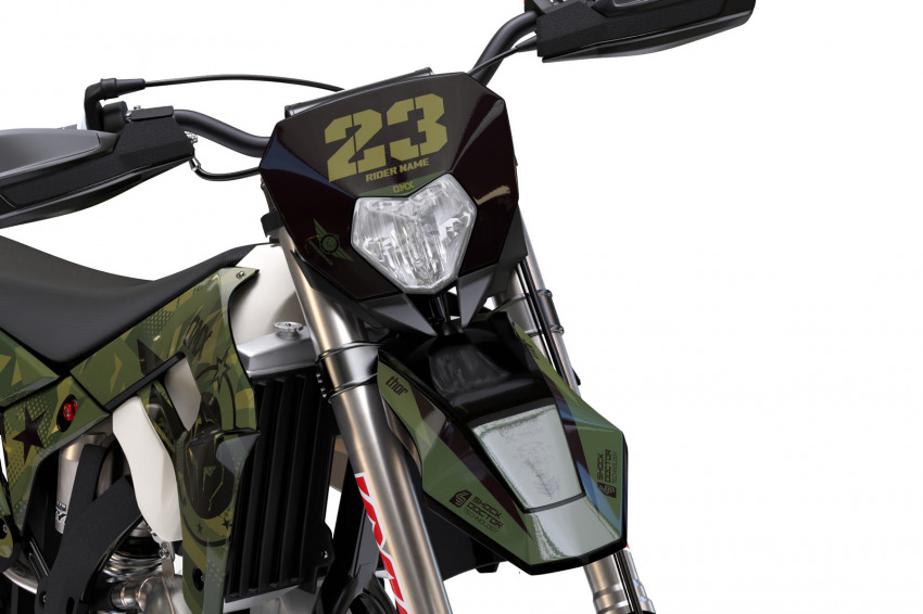 Mx Graphics Kit for Sherco Dirt Bike Army Front