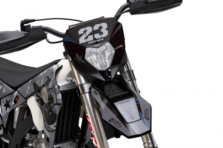 Mx Graphics Kit for Sherco Dirt Bike Army Grey Front