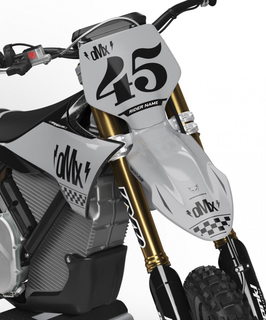 Mx Graphics Kit for Stark Varg Dirt Bike RACE Grey Front