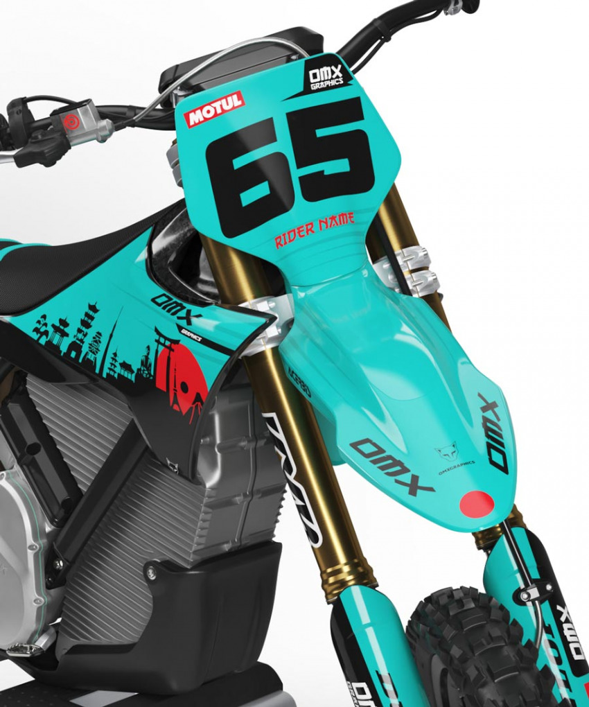 Mx Graphics Kit for Stark Varg Japan Teal Front