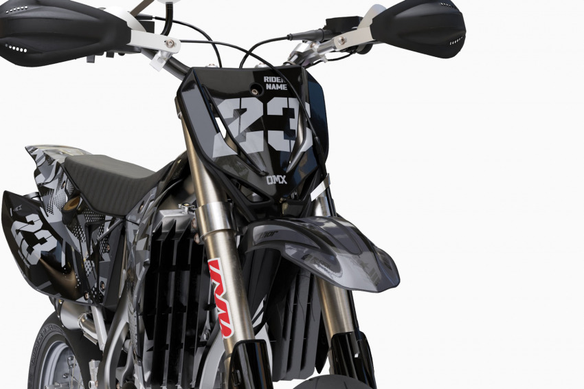 Mx Graphics Kit for TM Racing Dirt Bike Army Grey Front