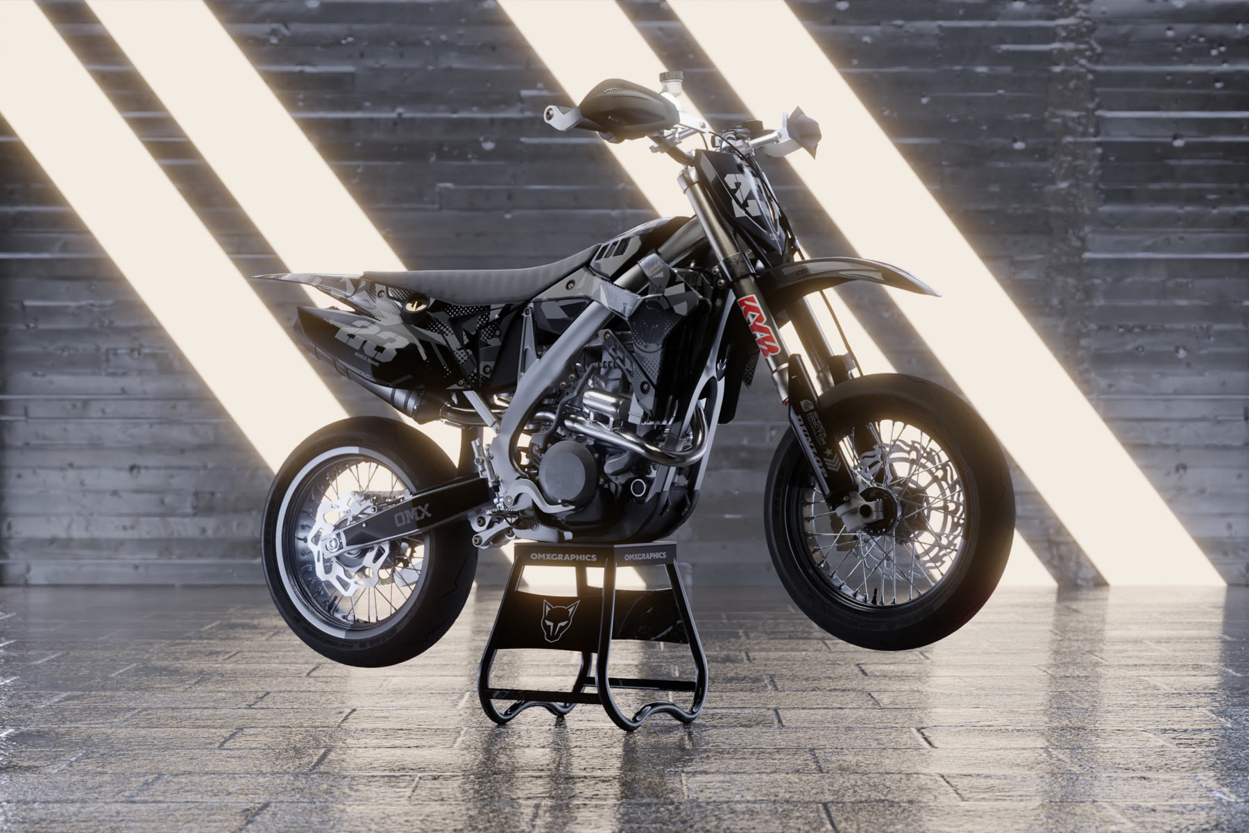 Mx Graphics Kit for TM Racing Dirt Bike Army Grey Promo