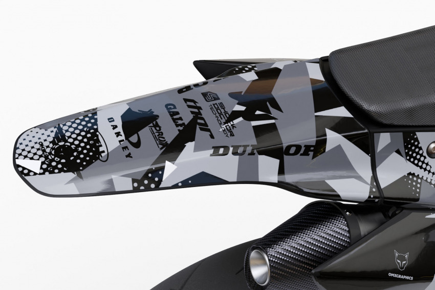 Mx Graphics Kit for TM Racing Dirt Bike Army Grey Tail