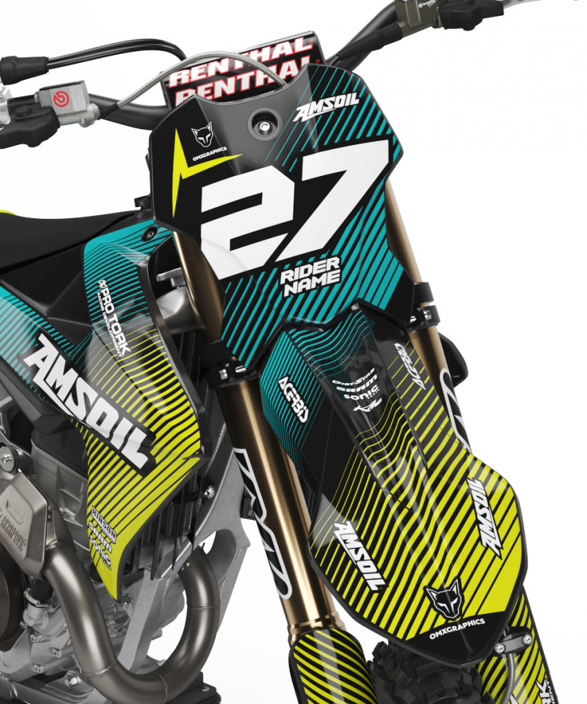 Mx Graphics for Triumph Dirt Bike Throttle Blue Front
