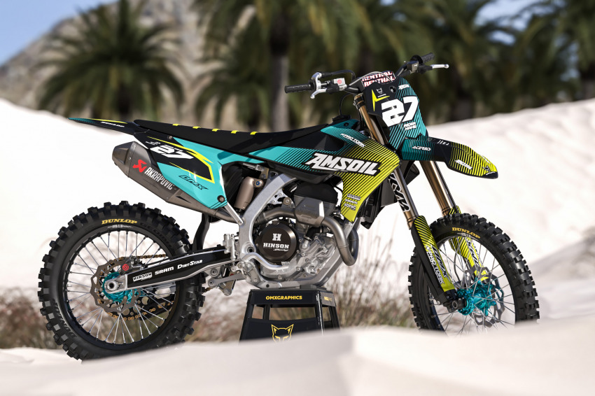Mx Graphics for Triumph Dirt Bike Throttle Blue Promo