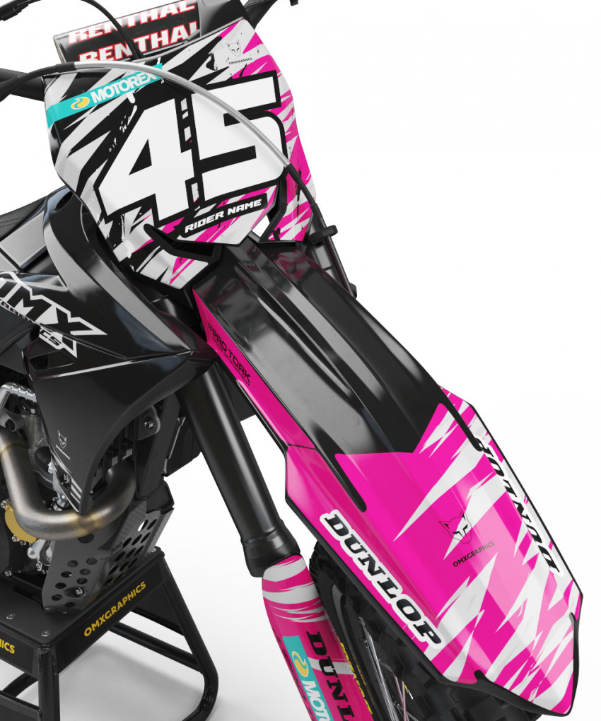 Pink Mx Graphics for Suzuki Dirt Bike Ripcore Front