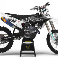 White Mx Graphics for KTM Dirt Bike Ripcore