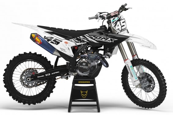 White Mx Graphics for KTM Dirt Bike Ripcore