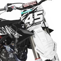 White Mx Graphics for KTM Dirt Bike Ripcore Front