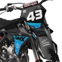 Dirt Bike Graphics for GasGas Frost Blue Front