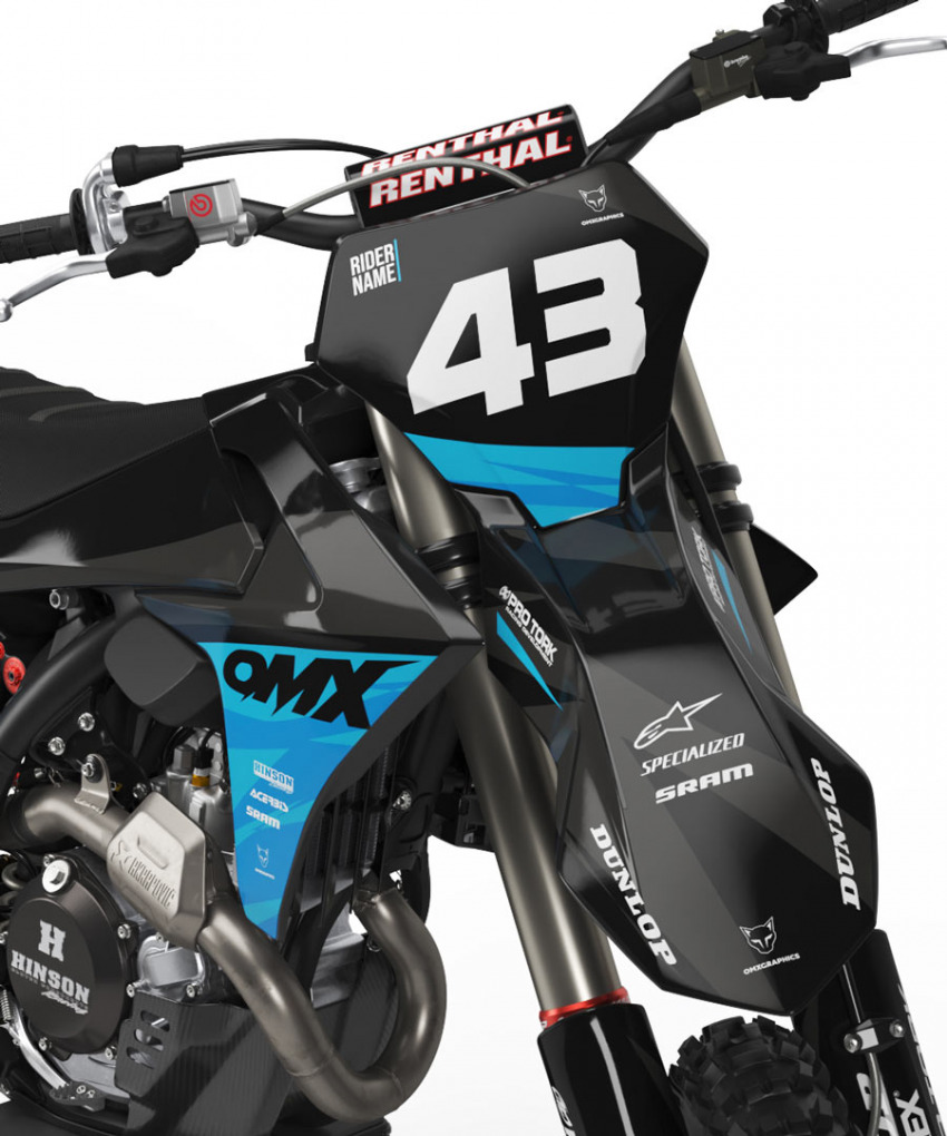 Dirt Bike Graphics for GasGas Frost Blue Front
