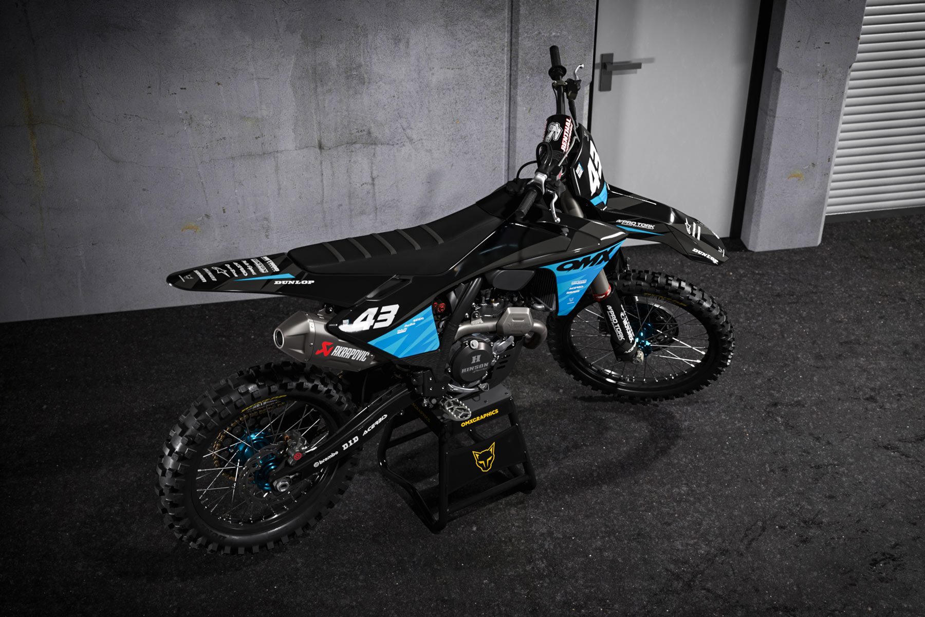Dirt Bike Graphics for GasGas Frost Blue Promo