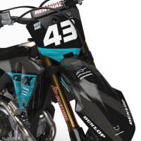 Dirt Bike Graphics for Honda Frost Blue Front