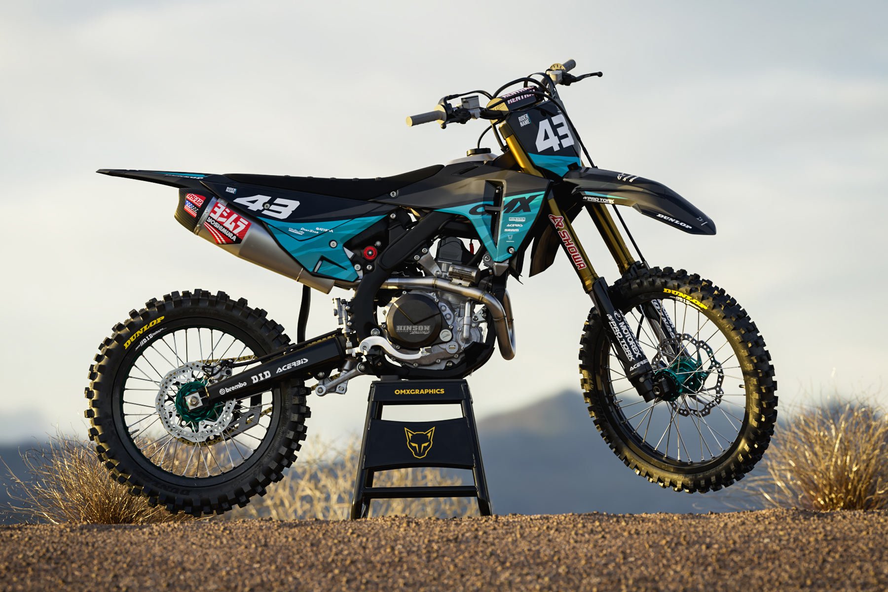 Dirt Bike Graphics for Honda Frost Blue Promo