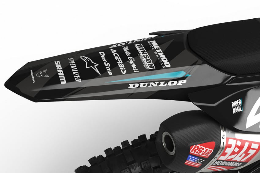 Dirt Bike Graphics for Honda Frost Blue Tail