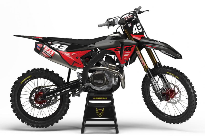 Dirt Bike Graphics for Honda Frost Red