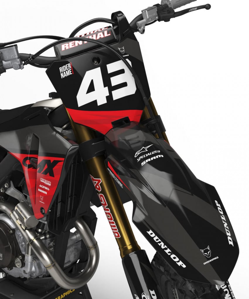 Dirt Bike Graphics for Honda Frost Red Front