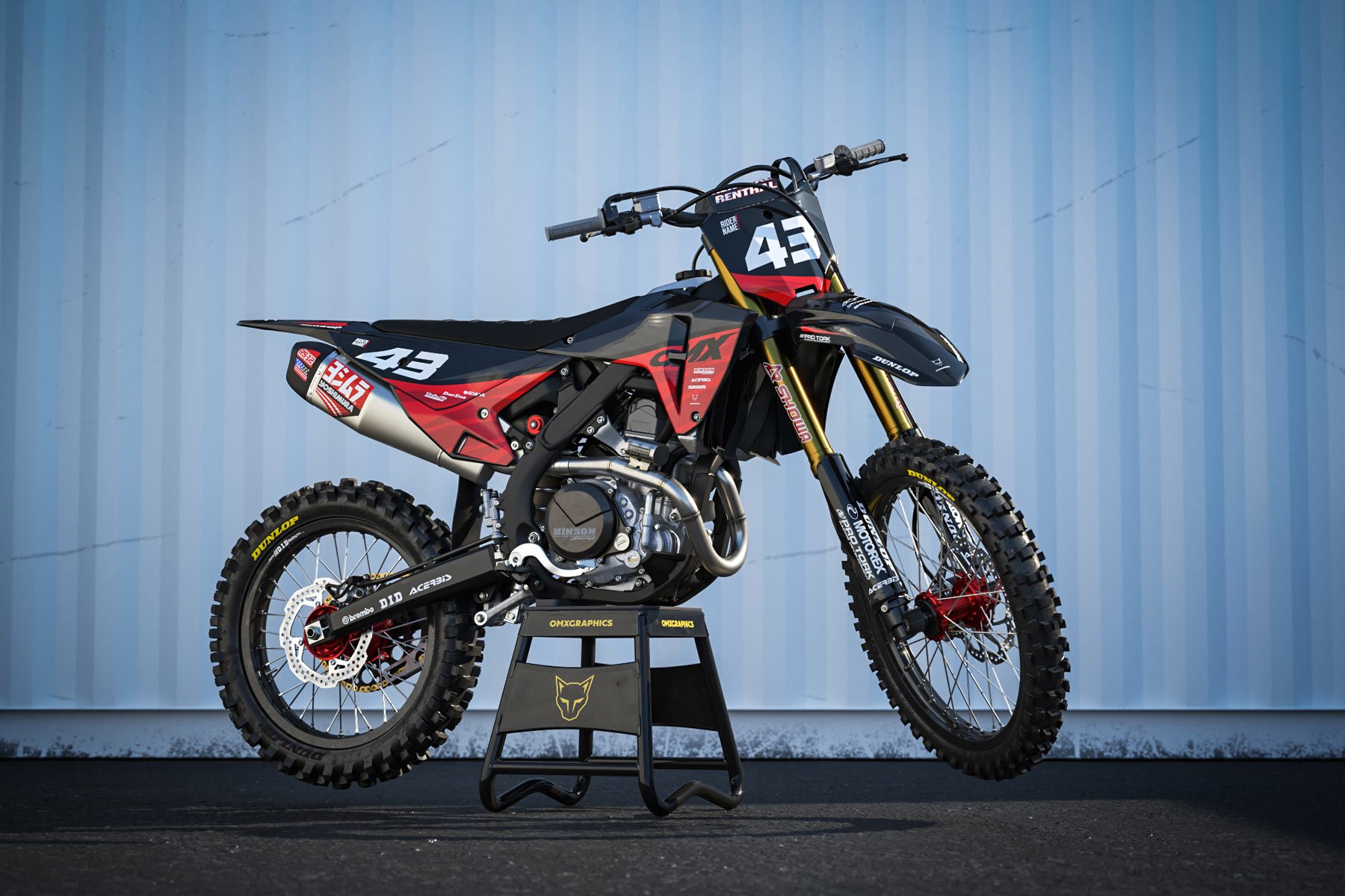 Dirt Bike Graphics for Honda Frost Red Promo
