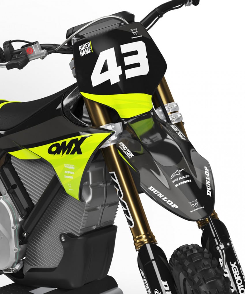 Dirt Bike Graphics for Stark Varg Frost Lime Front