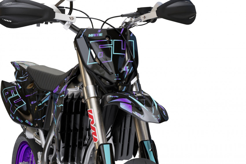 Dirt Bike Graphics for TM Racing Rhyme Black Front