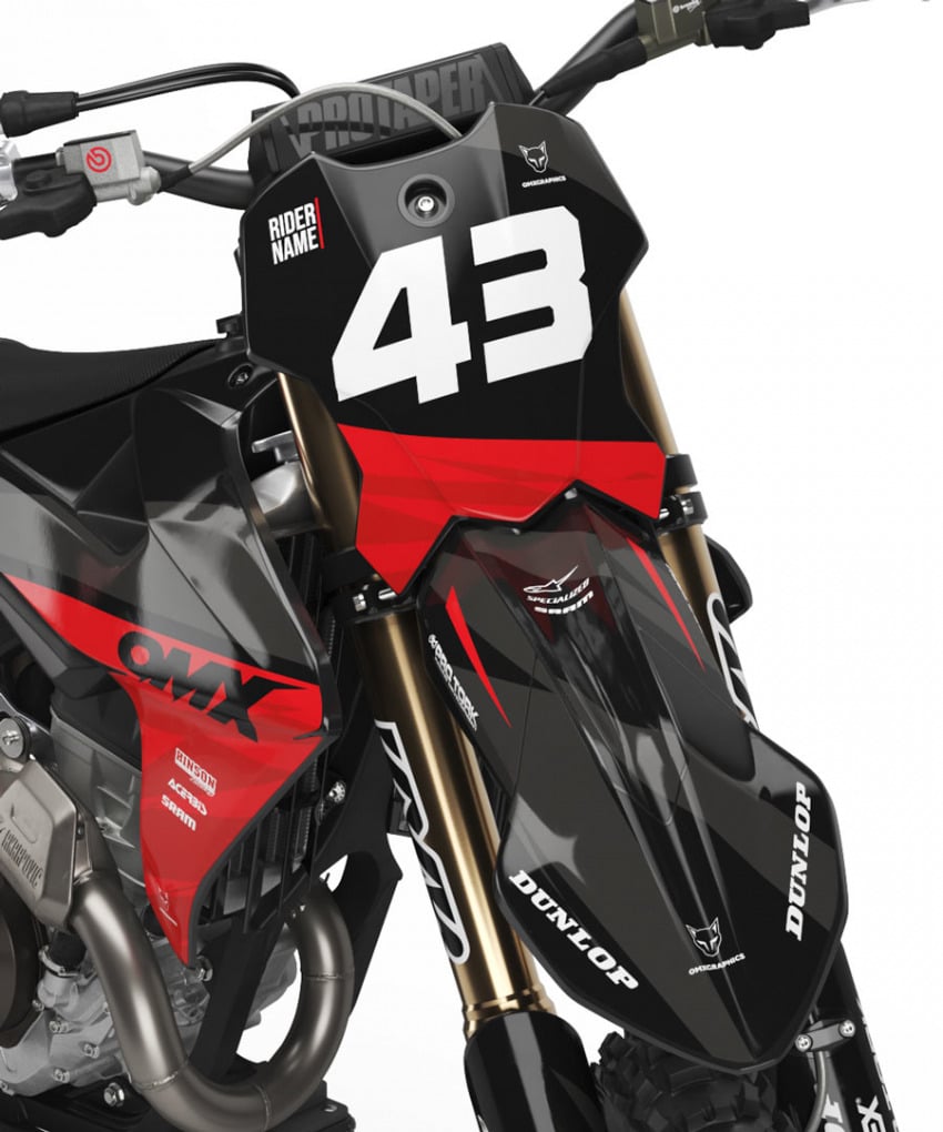 Dirt Bike Graphics for Triumph Frost Red Front