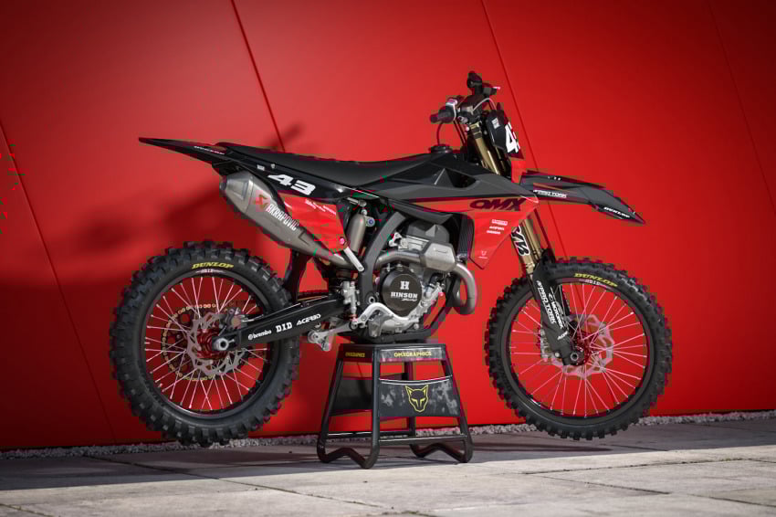 Dirt Bike Graphics for Triumph Frost Red Promo