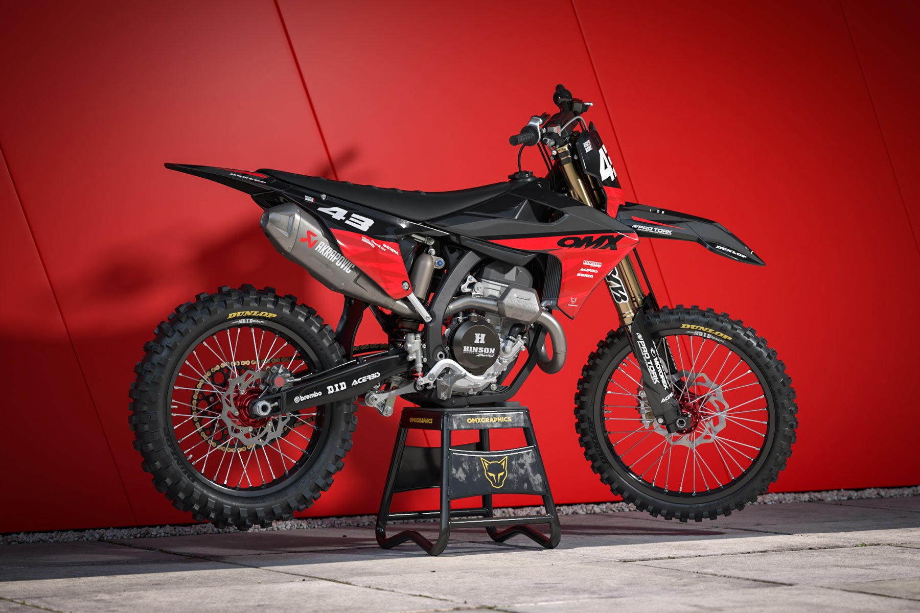 Dirt Bike Graphics for Triumph Frost Red Promo